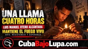 LUIS MANUEL OTERO ALCÁNTARA MANTIENE UNA LLAMA VIVA DURANTE CUATRO HORAS EN UNA NUEVA ACCIÓN ARTÍSTICA EN MIAMI