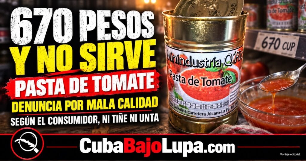 CUBANO DENUNCIA ESTAFA CON PASTA DE TOMATE PRODUCIDA POR INDUSTRIAS PRIVADAS: “ES AGUADA, ÁCIDA Y NO SIRVE PARA NADA”
