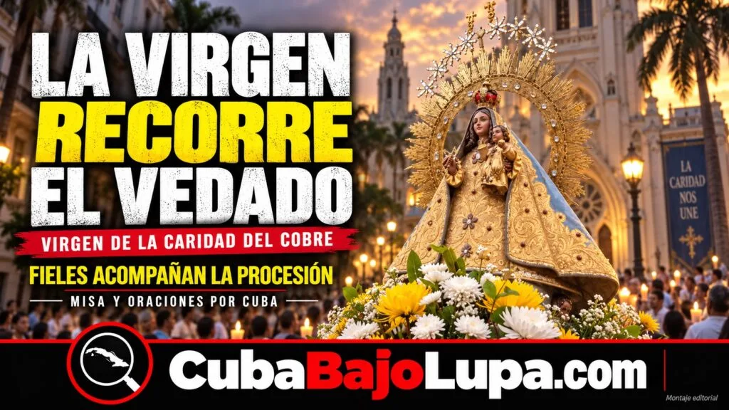 FIELES RECORREN EL VEDADO CON LA VIRGEN DE LA CARIDAD DEL COBRE EN VÍSPERAS DE SU DÍA