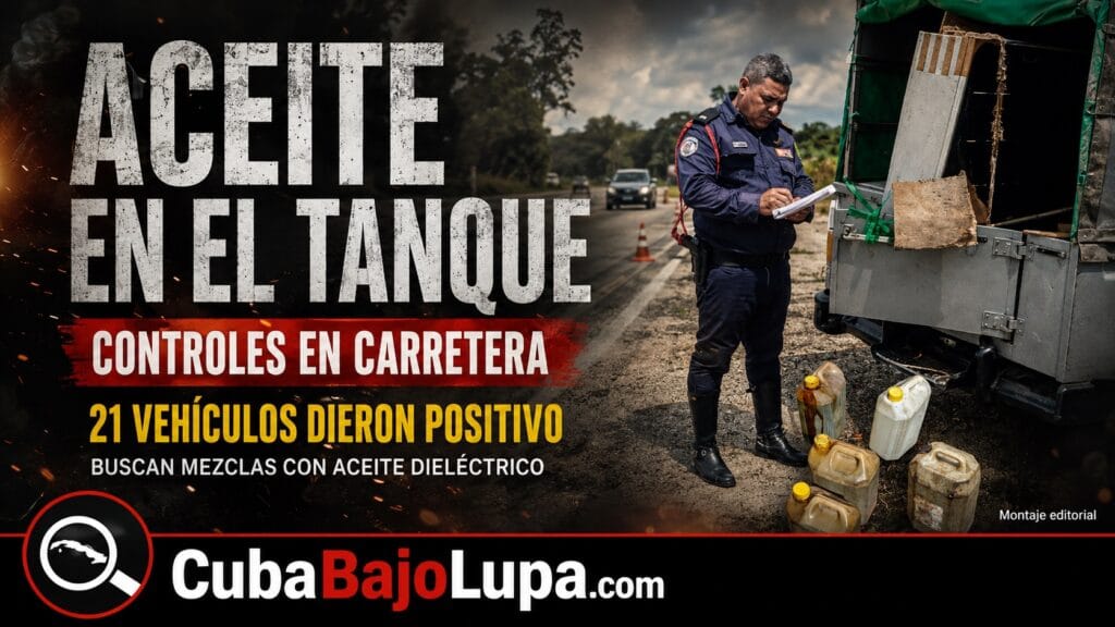 POLICÍA EN CUBA HA DETECTADO MÁS DE 20 VEHÍCULOS EN LA CARRETERA CON COMBUSTIBLE LIGADO CON ACEITE ROBADO DE TRANSFORMADORES