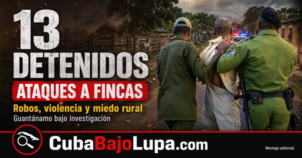 DETIENEN A 13 PERSONAS ORGANIZADAS EN PNADILLAS POR ATAQUES VIOLENTOS CONTRA FINCAS CAMPESINAS EN GUANTÁNAMO