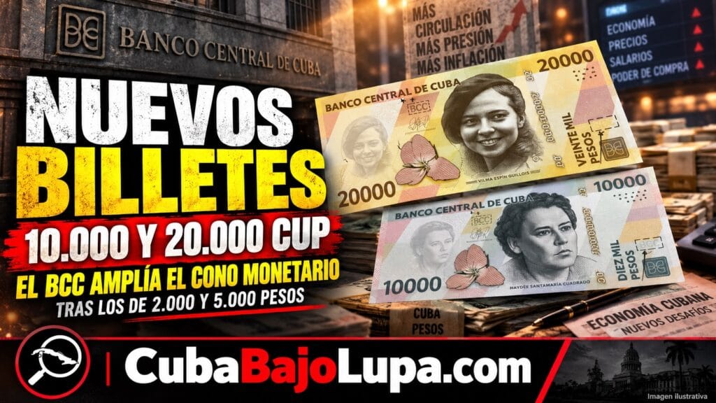 RÉGIMEN CUANO ANUNCIA CIRCULACIÓN DESDE HOY DE BILLETES DE 10.000 Y 20.000 PESOS  EN MEDIO DE LA CRISIS DE EFECTIVO