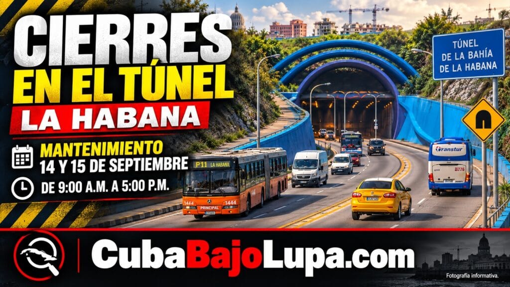 RÉGIMEN ANUNCIA CIERRE DEL TÚNEL DE LA BAHÍA DE LA HABANA POR NUEVOS «MANTENIMIENTOS»