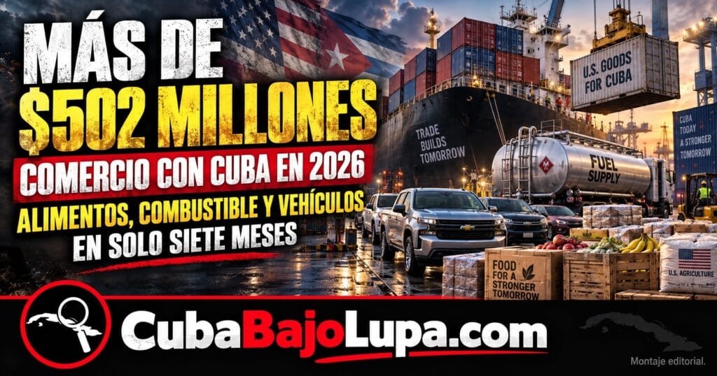 CUBA RECIBIÓ MÁS DE $502 MILLONES EN ALIMENTOS, COMBUSTIBLES Y VEHÍCULOS DE EE.UU. EN SOLO SIETE MESES DE 2026