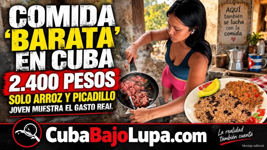 JOVEN CUBANA MUESTRA CUÁNTO CUESTA UNA COMIDA “BARATA” EN CUBA: 2.400 PESOS SOLO EN ARROZ Y PICADILLO