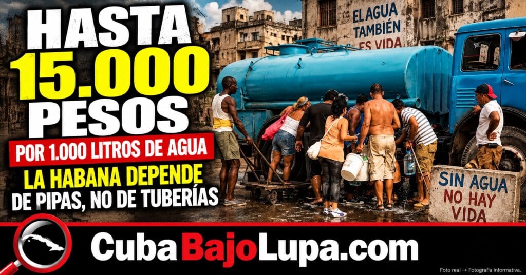 HASTA 15.000 PESOS POR 1.000 LITROS DE AGUA: LA HABANA EMPIEZA A DEPENDER MÁS DE PIPAS QUE DE TUBERÍAS