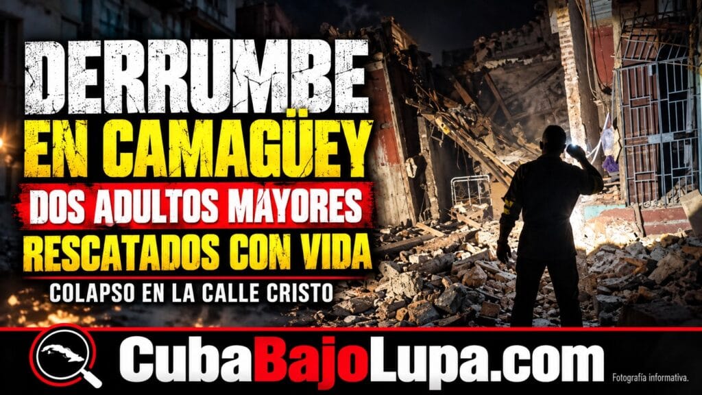 DOS ADULTOS MAYORES SON RESCATADOS CON VIDA TRAS DERRUMBE DE UNA VIVIENDA EN CAMAGÜEY
