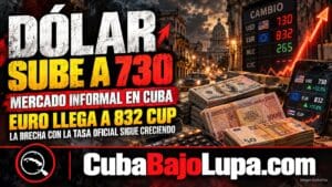 MERCADO INFORMAL EN CUBA: EL DÓLAR LLEGA A 730 CUP Y EL EURO ESCALA A 832