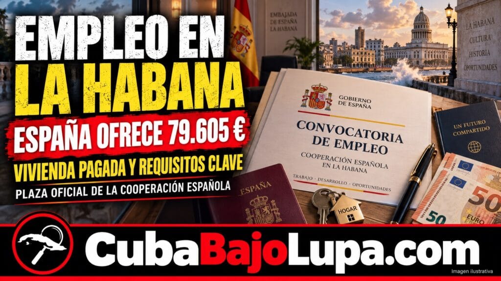 ESPAÑA OFRECE EMPLEO EN LA HABANA POR 79.600 EUROS AL AÑO Y PAGA TAMBIÉN LA VIVIENDA