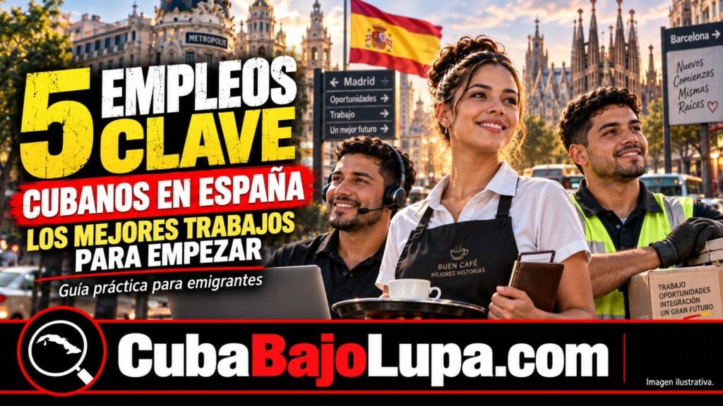 CINCO DE LOS MEJORES EMPLEOS QUE PUEDE CONSEGUIR UN CUBANO QUE EMIGRA A ESPAÑA EN 2026