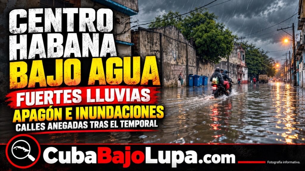 FUERTES LLUVIAS INUNDAN CALLES DE CENTRO HABANA EN MEDIO DE APAGONES: “LO QUE FALTABA”