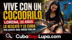 UNA JOVEN CUBANA RESCATÓ UN COCODRILO Y AHORA VIVE CON ÉL EN LA PISCINA DE SU CASA EN MATANZAS
