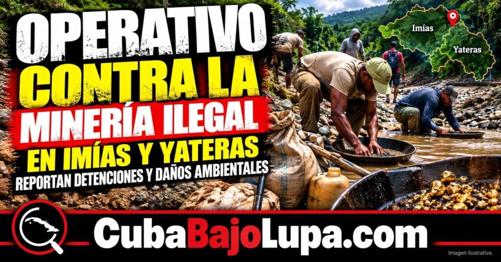 DESMANTELAN ZONAS DE MINERÍA ILEGAL DE ORO EN GUANTÁNAMO: REPORTAN DETENCIONES Y HABLAN DE «HECHOS VIOLENTOS»