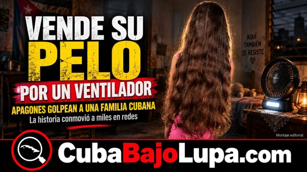 NIÑA CUBANA DE SIETE AÑOS PIDE A SU MADRE VENDER SU CABELLO PARA COMPRAR UN VENTILADOR RECARGABLE ANTE LOS APAGONES