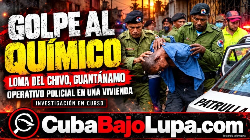 FUERTE OPERATIVO POLICIAL EN LA ‘LOMA DEL CHIVO’ DE GUANTÁNAMO CONTRA PUNTO DE VENTA DE LA PELIGROSA DROGA ‘EL QUÍMICO’