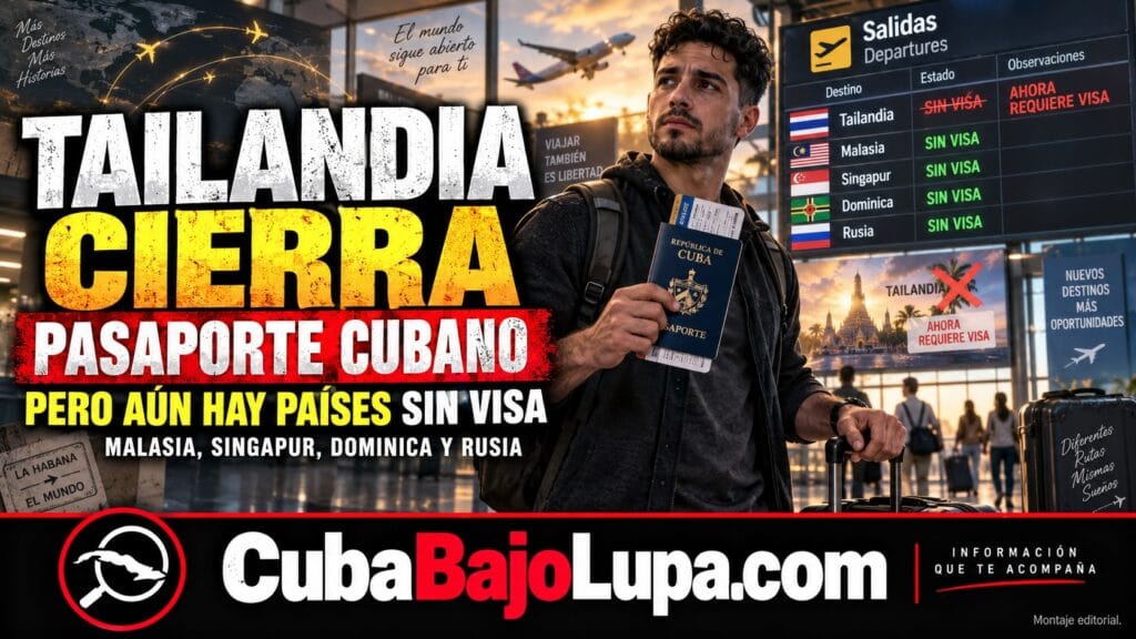 TAILANDIA CIERRA LA ENTRADA SIN VISA A LOS CUBANOS: ESTOS PAÍSES TODAVÍA PERMITEN VIAJAR CON PASAPORTE CUBANO SIN VISADO PREVIO