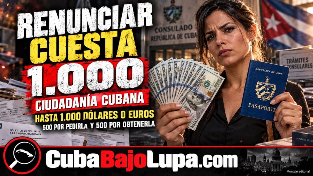 RENUNCIAR A LA CIUDADANÍA CUBANA COSTARÁ HASTA 1.000 DÓLARES O EUROS BAJO EL NUEVO ARANCEL CONSULAR