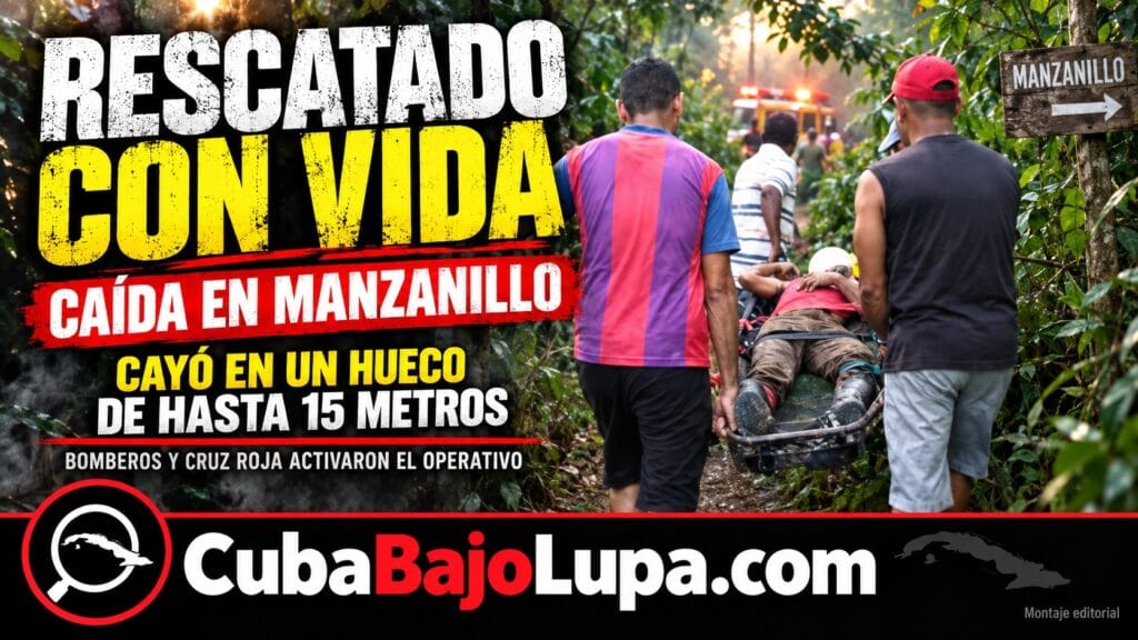 RESCATAN CON VIDA A UN HOMBRE TRAS CAER EN UN HUECO DE 15 METROS EN MANZANILLO