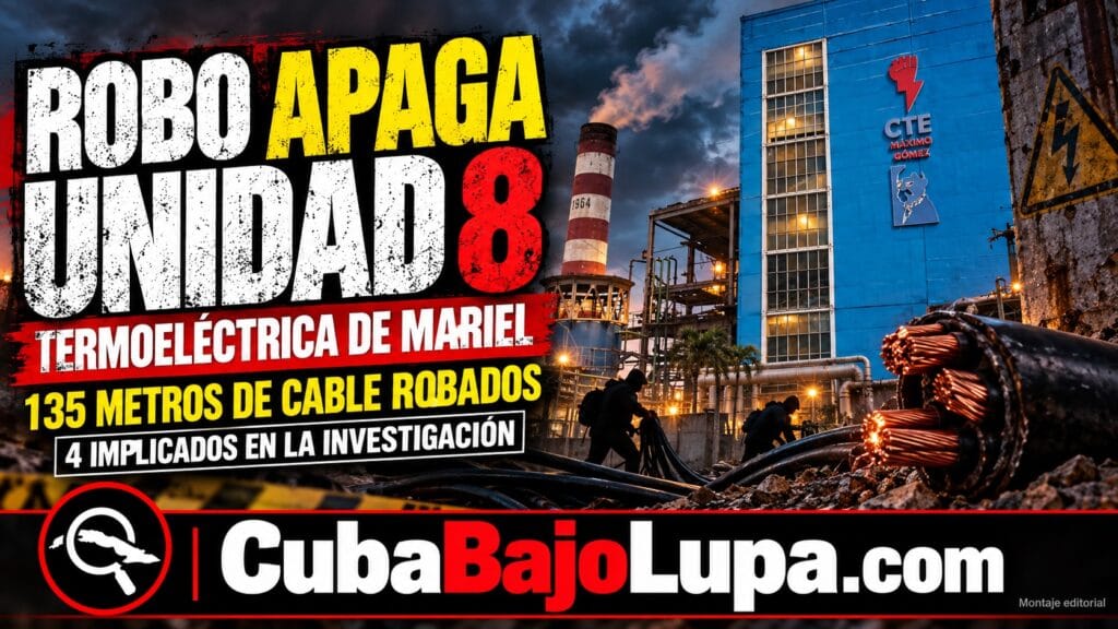 SUPUESTO SABOTAJE SACA DEL SEN A LA TERMOELÉCTRICA DEL MARIEL: CORTAN Y ROBAN CABLES QUE MANTENÍAN EN FUNCIONAMIENTO LA UNIDAD