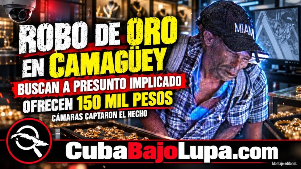 OFRECEN 150 MIL PESOS PARA LOCALIZAR A LADRÓN IMPLICADO EN ROBO DE PRENDAS DE ORO EN UNA JOYERÍA EN CAMAGÜEY