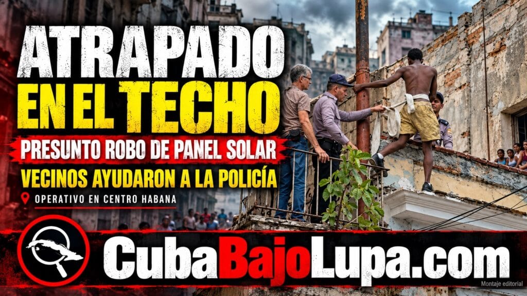 VECINOS SE UNEN A LA POLICÍA PARA DAR CON UN LADRÓN DE PANELES SOLARES EN CENTRO HABANA QUE ESCAPABA POR LAS AZOTEAS