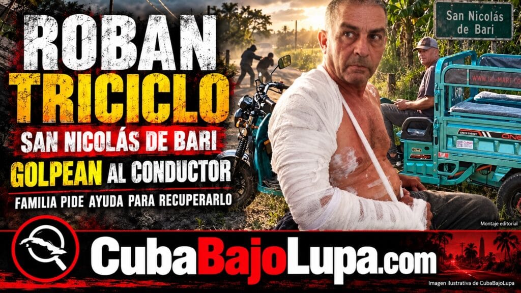 ROBAN UN TRICICLO Y PROPINAN BRUTAL GOLPIZA A SU CONDUCTOR EN SAN NICOLÁS DE BARI TRAS UNA PRESUNTA EMBOSCADA