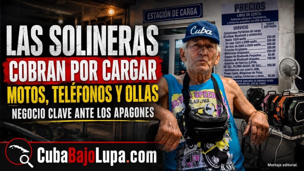 LAS “SOLINERAS” SE CONVIERTEN EN EL NUEVO NEGOCIO: CUBANOS PAGAN POR CARGAR TELÉFONOS, MOTOS Y OLLAS DURANTE LOS APAGONES