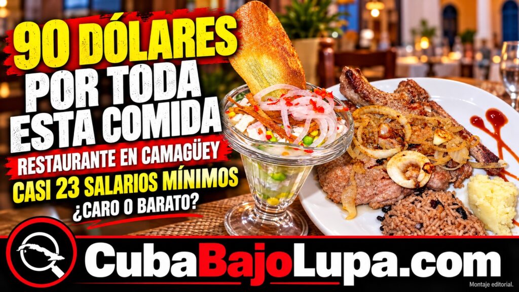 CUBANA GASTA 90 DÓLARES EN UN RESTAURANTE DE CAMAGÜEY Y MUESTRA TODO LO QUE COMIERON: EQUIVALE A CASI 23 SALARIOS MÍNIMOS