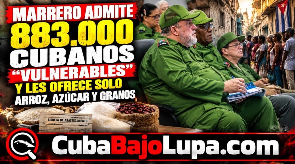 MARRERO PROMETE CINCO LIBRAS DE ARROZ, UNA DE AZÚCAR Y UNA DE FRÍJOLES MENSUALES PARA CASI 900 MIL CUBANOS «VULNERABLES»