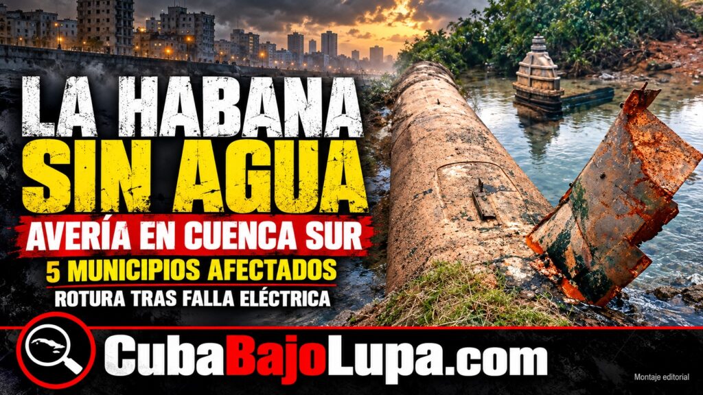 APAGONES EN LA HABANA PROVOCAN ROTURA DE GRAN ENVERGADURA EN LA CONDUCTORA PRINCIPAL DE ABASTECIMIENTO DE AGUA