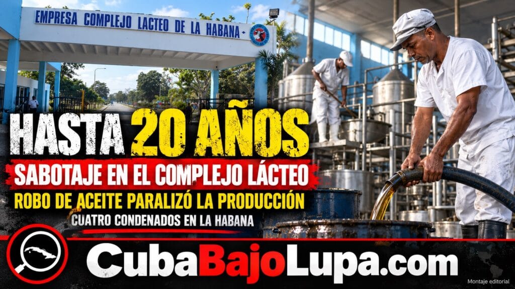 CUATRO CUBANOS CONDENADOS POR SABOTAJE POR ROBAR ACEITE DIELÉCTRICO EN EL COMPLEJO LÁCTEO DE LA HABANA