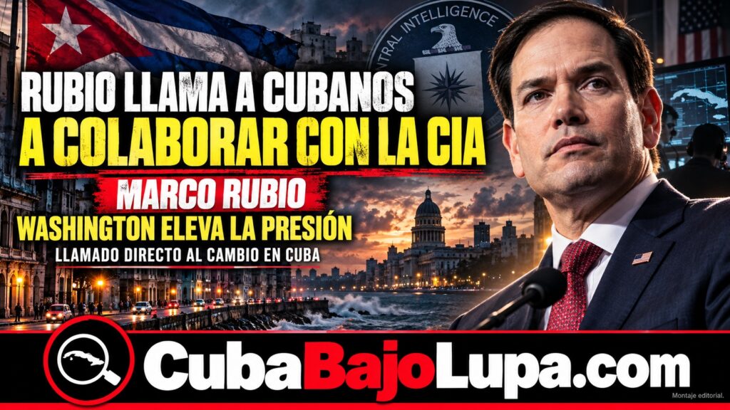 MARCO RUBIO LLAMA A LOS CUBANOS A COLABORAR CON LA CIA PARA IMPULSAR UN CAMBIO POLÍTICO EN CUBA