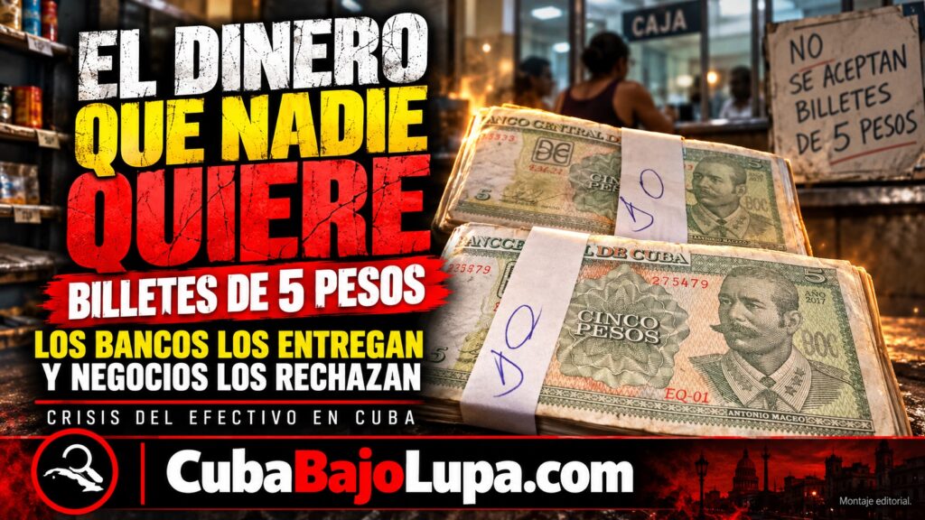 COBRA 1.000 PESOS EN BILLETES DE CINCO EN UN BANCO CUBA Y NO PUEDE COMPRAR NI AZÚCAR PORQUE LOS COMERCIOS RECHAZAN EL DINERO