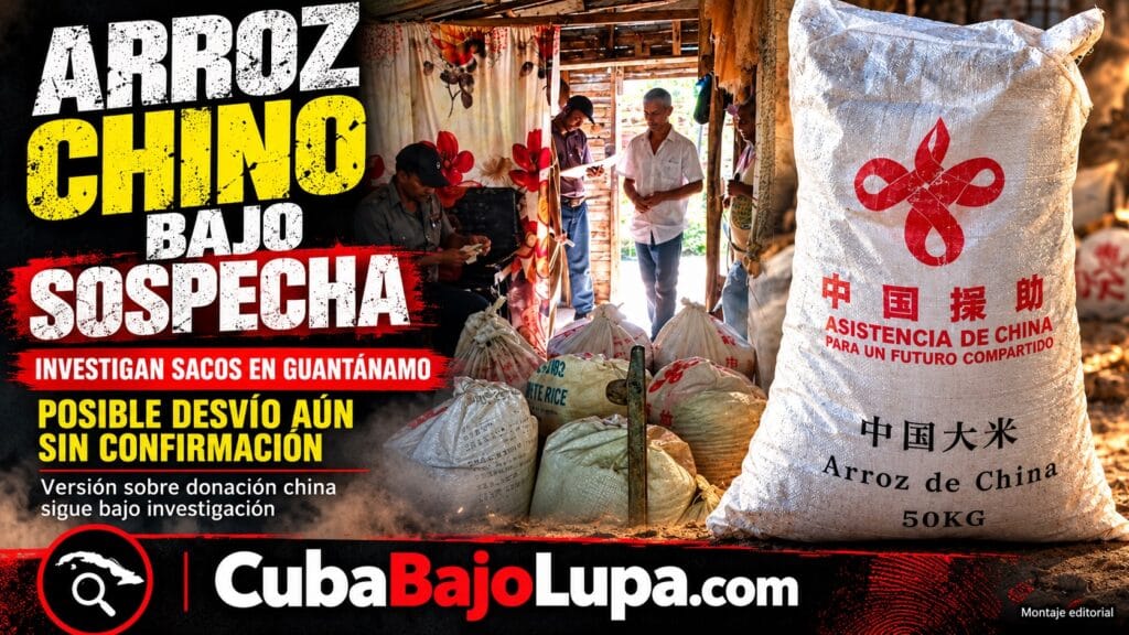 OPERATIVO POLICIAL EN GUANTÁNAMO OCUPA SACOS DE ARROZ DONADOS POR CHINA EN UNA VIVIENDA PARA SU VENTA EN EL MERCADO NEGRO