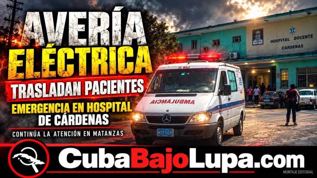 AVERÍA ELÉCTRICA EN HOSPITAL DE CÁRDENAS OBLIGA A ORGANIZAR EL TRASLADO DE PACIENTES EN TERAPIA INTENSIVA HACIA MATANZAS