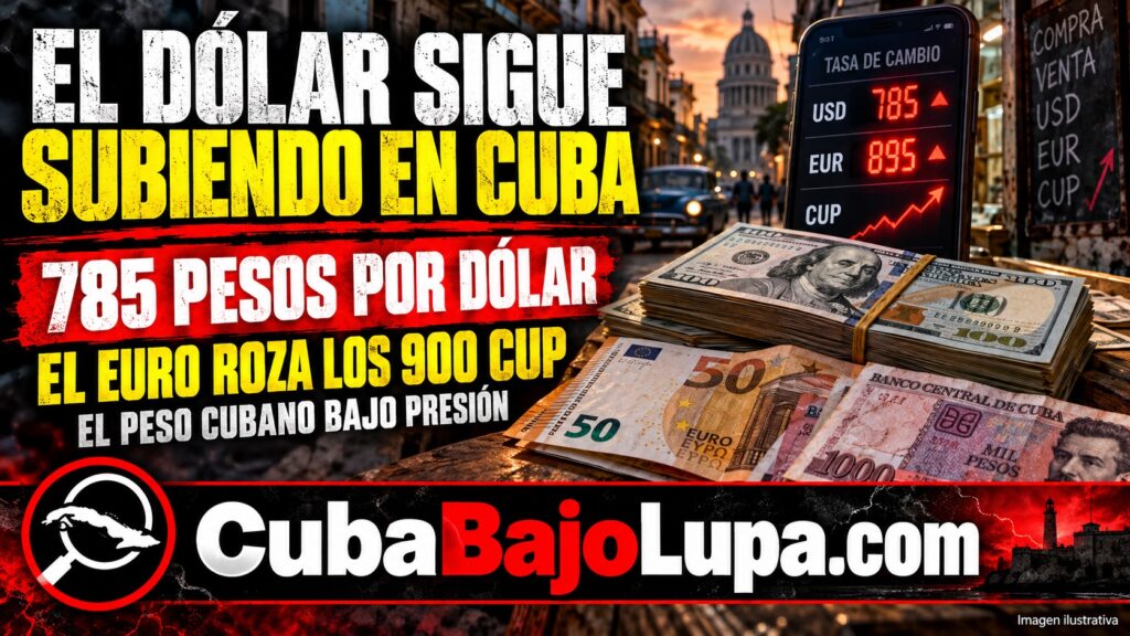 EL DÓLAR SIGUE SUBIENDO EN CUBA: ALCANZA LOS 785 PESOS Y EL EURO SE ACERCA A LOS 900