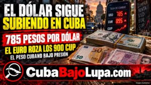 EL DÓLAR SIGUE SUBIENDO EN CUBA: ALCANZA LOS 785 PESOS Y EL EURO SE ACERCA A LOS 900