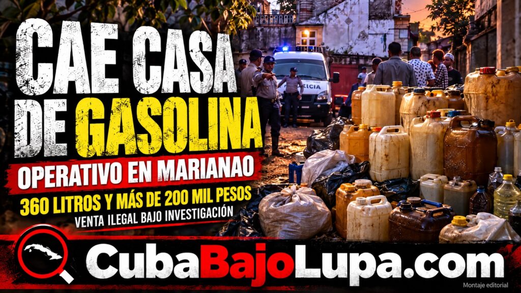 OPERATIVO POLICIAL CONTRA LA VENTA ILEGAL DE GASOLINA EN LA HABANA: REPORTAN CIENTOS DE LITROS DE COMBUSTIBLE OCUPADOS Y VARIOS DETENIDOS