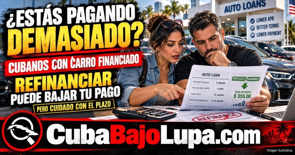 REFINANCIAR UN CARRO PARA CUBANOS EN EE.UU.: CUÁNDO PUEDE BAJAR TU MENSUALIDAD Y CUÁNDO TERMINAS PAGANDO MÁS